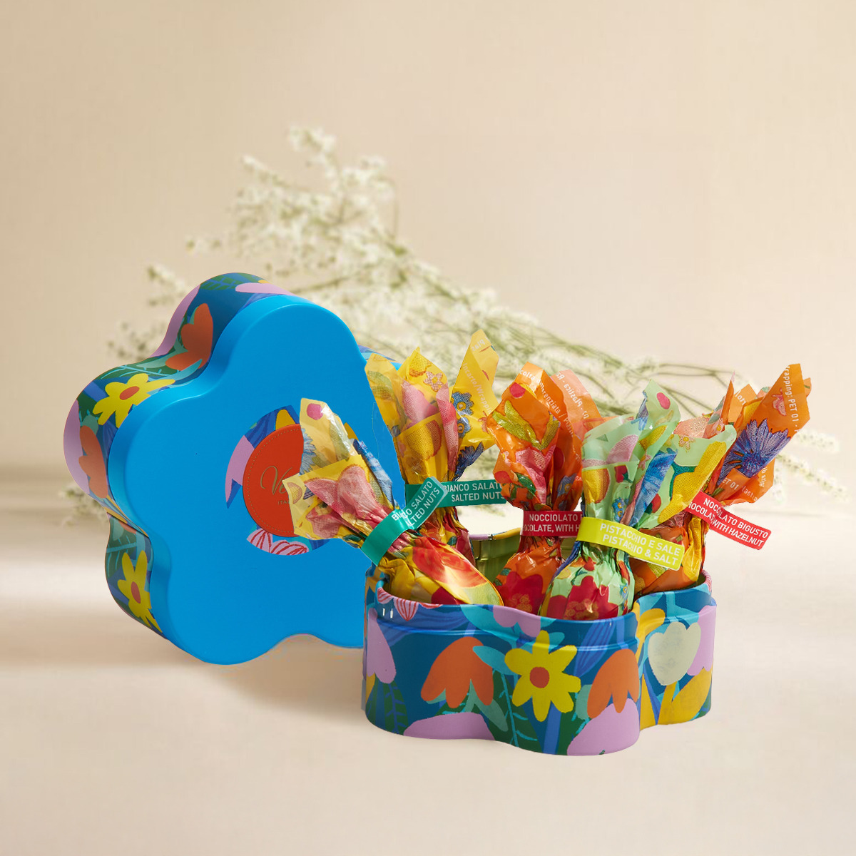 New】フラワー缶 ライトブルー ドルチェ フィオリトゥーラ 197182