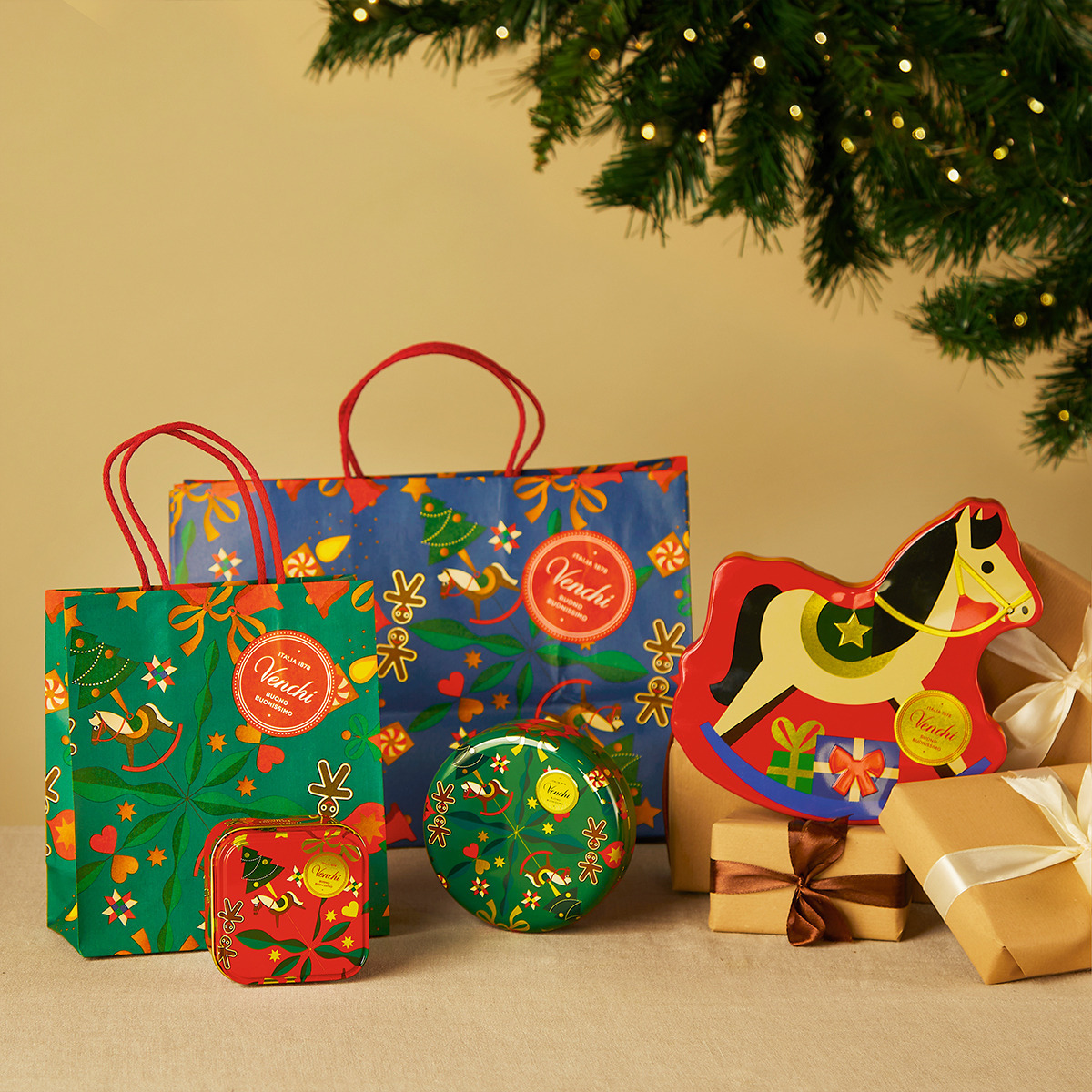 NEW】ラウンド缶クリスマス アリス ブロー 420689｜ヴェンキ｜Venchi